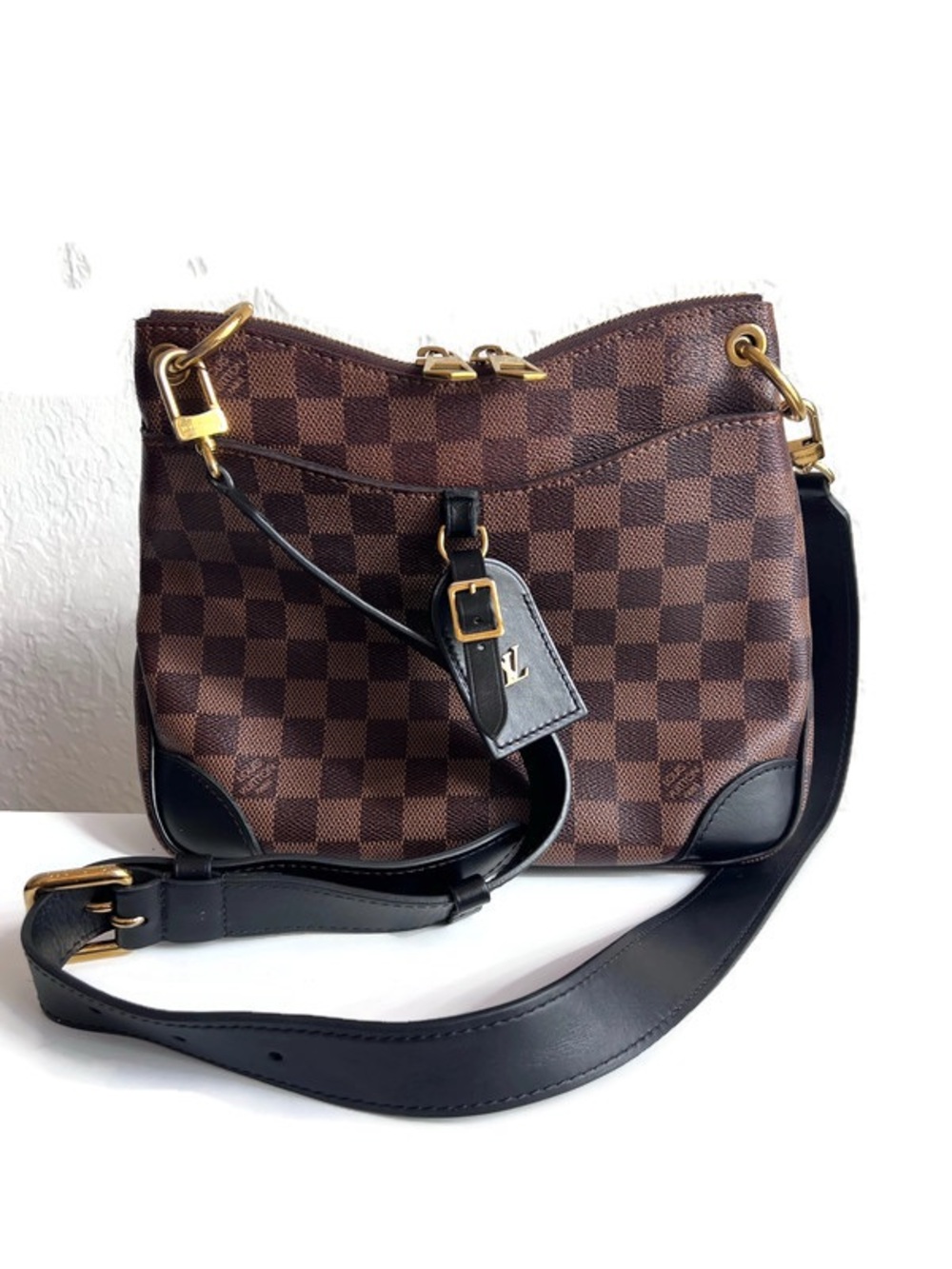 Louis Vuitton Odeon PM Handbag Damier Ebene Purse Crossbody Detachable Strap